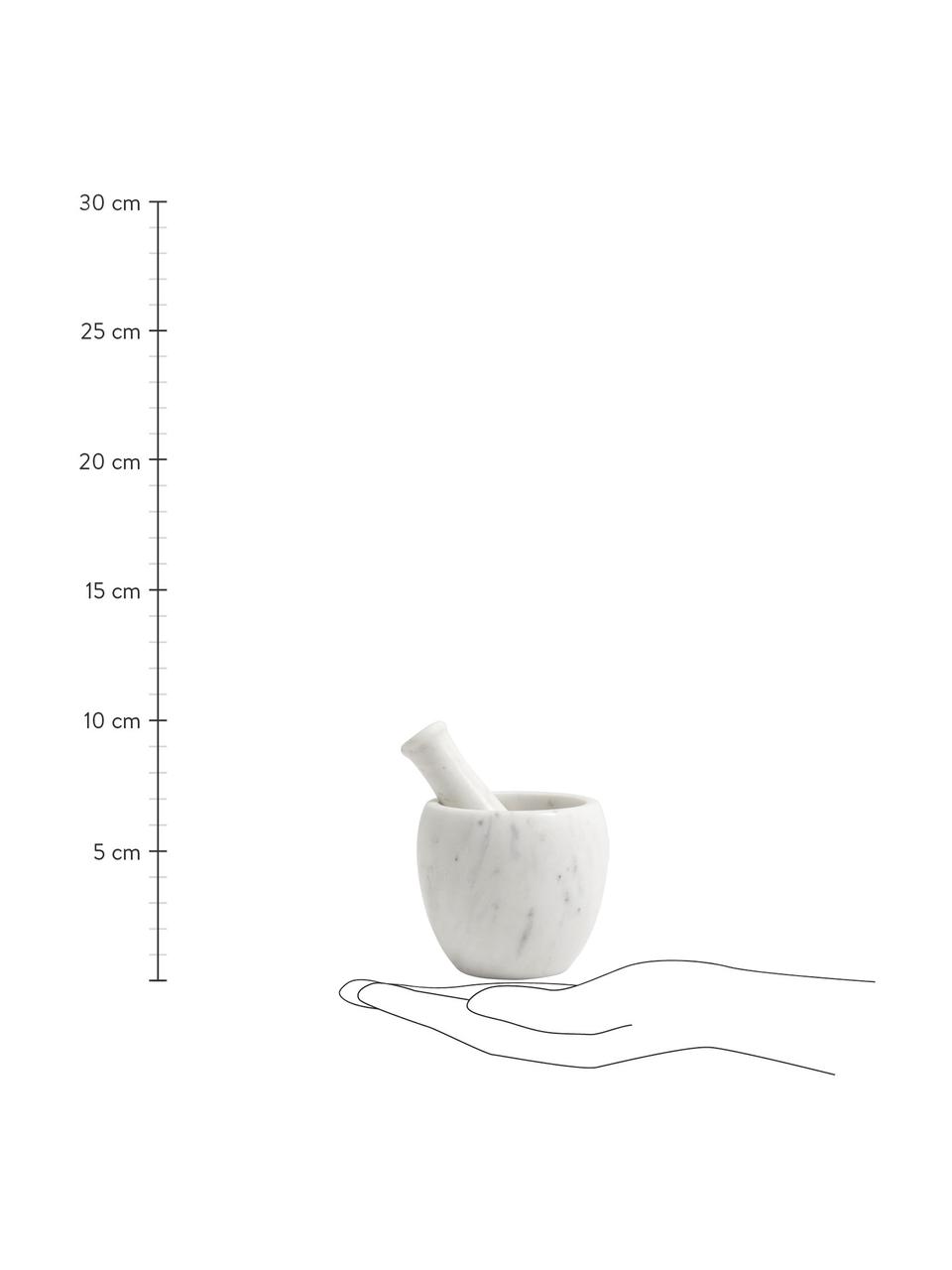 Ensemble mortier et pilon Mortar, 2 élém., Marbre, Blanc, marbré, Ø 12 x haut. 10 cm
