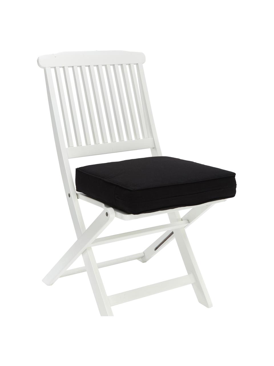 Wysoka poduszka siedzisko na krzesło z bawełny Zoey, Czarny, S 40 x D 40 cm