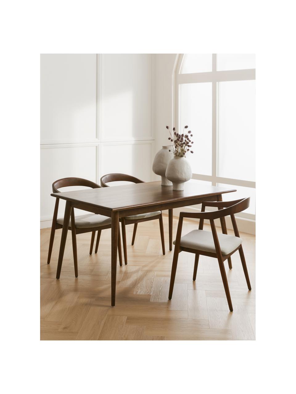 Mesa de comedor en madera de mango Oscar, tamaños diferentes, Madera de mango maciza pintada, Madera de mango pintado en marrón, An 180 x F 90 cm