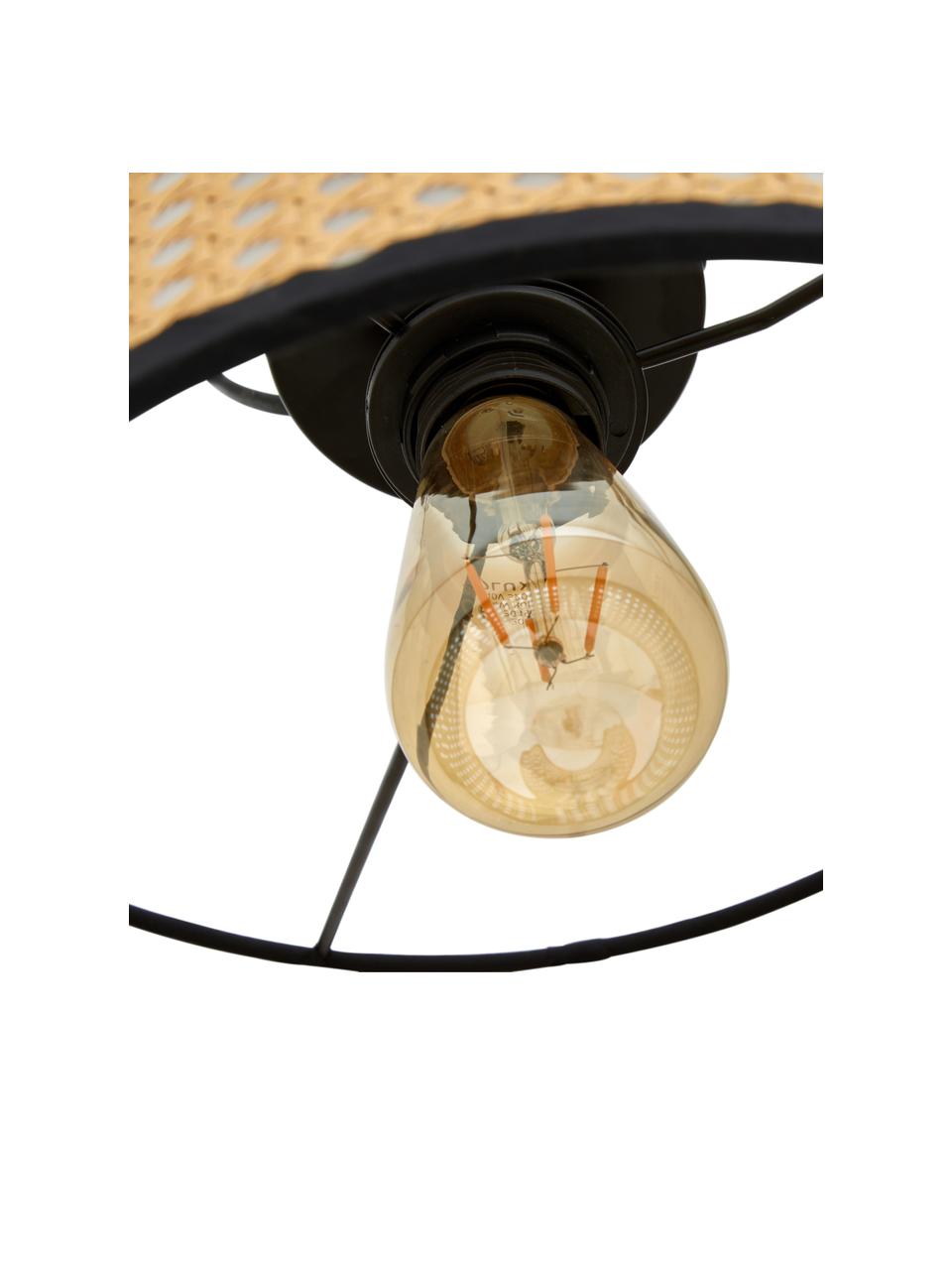 Lampa sufitowa z plecionki wiedeńskiej Vienna, Jasny brązowy, czarny, ∅ 40 x W 30 cm