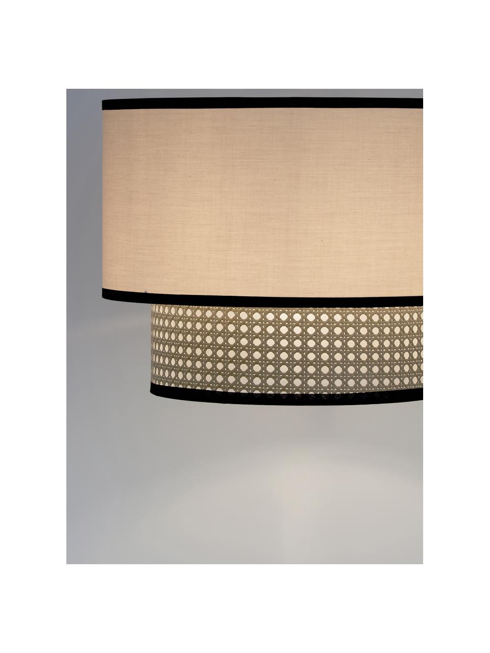 Plafón con tejido vienés Vienna, Anclaje: metal con pintura en polv, Pantalla: mezcla de algodón, plásti, Beige, negro, beige, Ø 40 x Al 30 cm