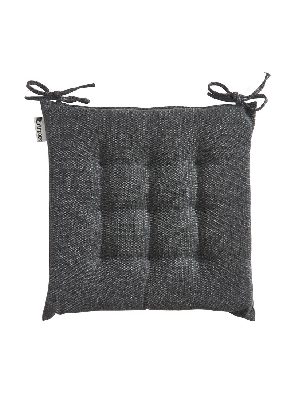 Zewnętrzna poduszka siedziska na krzesło Olef, 100% bawełna, Ciemny szary, S 40 x D 40 cm