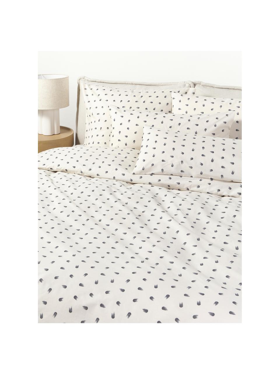 Funda nórdica de algodón estampado Amma, Blanco Off White, Cama 90 cm (155 x 220 cm)