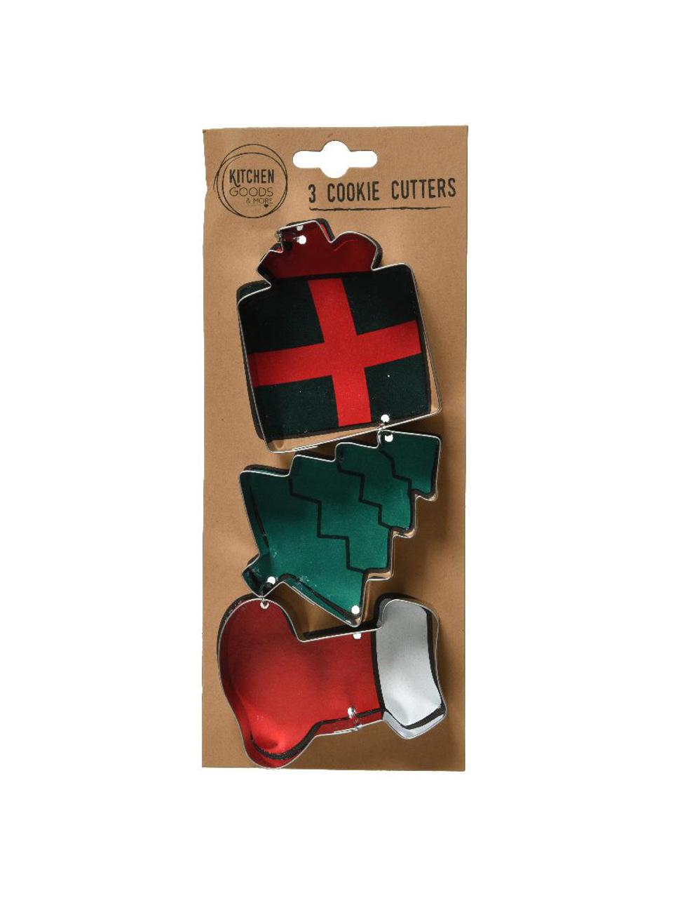 Set de cortadores de galletas navideños Gift, 9 uds., Acero inoxidable, Plateado, An 9 x Al 8 cm