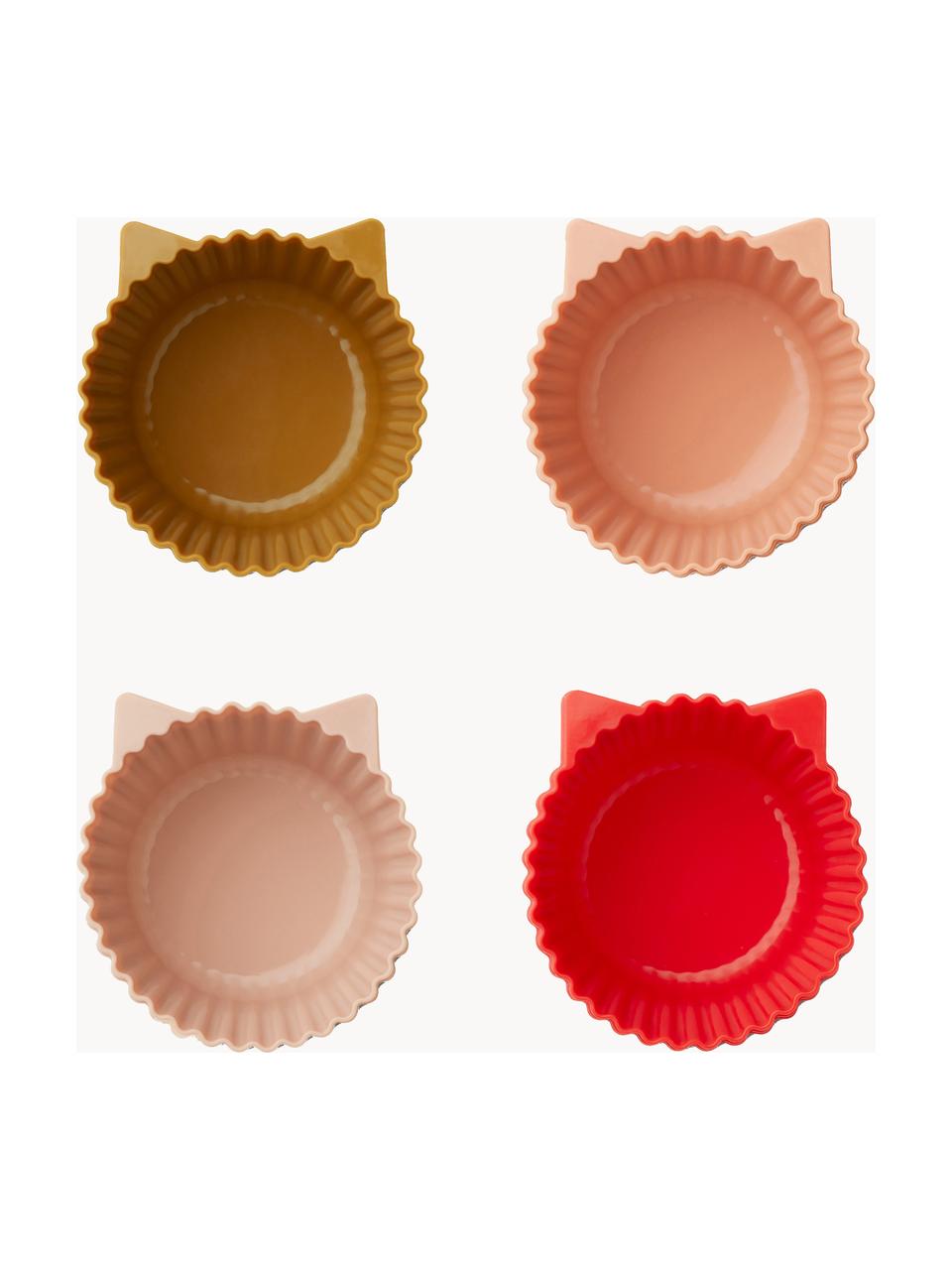 Moules à muffins Jerry, 12 pièces, Silicone, Brun clair, tons roses, rouge corail, Ø 7 x haut. 4 cm