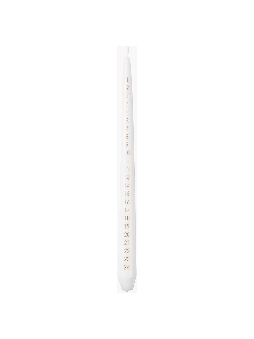 Bougie de l'Avent Taper, Paraffine, Blanc, doré, Ø 3 x haut. 33 cm