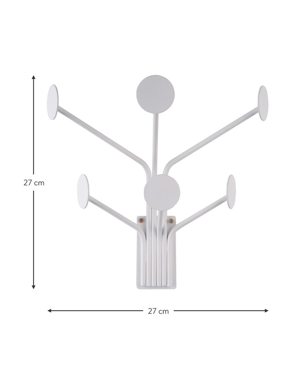 Perchero de pared de metal Dots, Metal con pintura en polvo, Blanco, An 27 x Al 27 cm