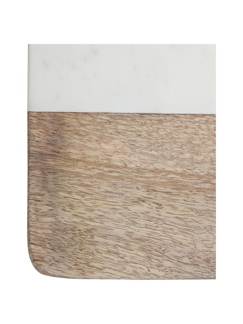 Deska do krojenia z marmuru Danelle, Drewno mangowe, biały, marmurowy, D 30 x S 20 cm