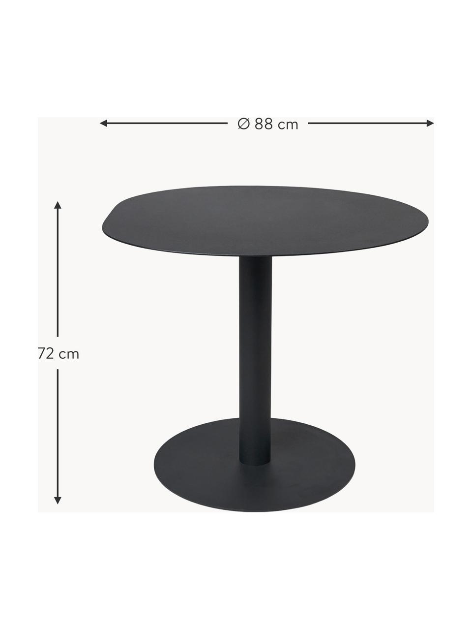 Table de forme organique Pond, Ø 88 cm, Acier de structure, revêtu par poudre et galvanisé, Noir, mat, Ø 88 cm