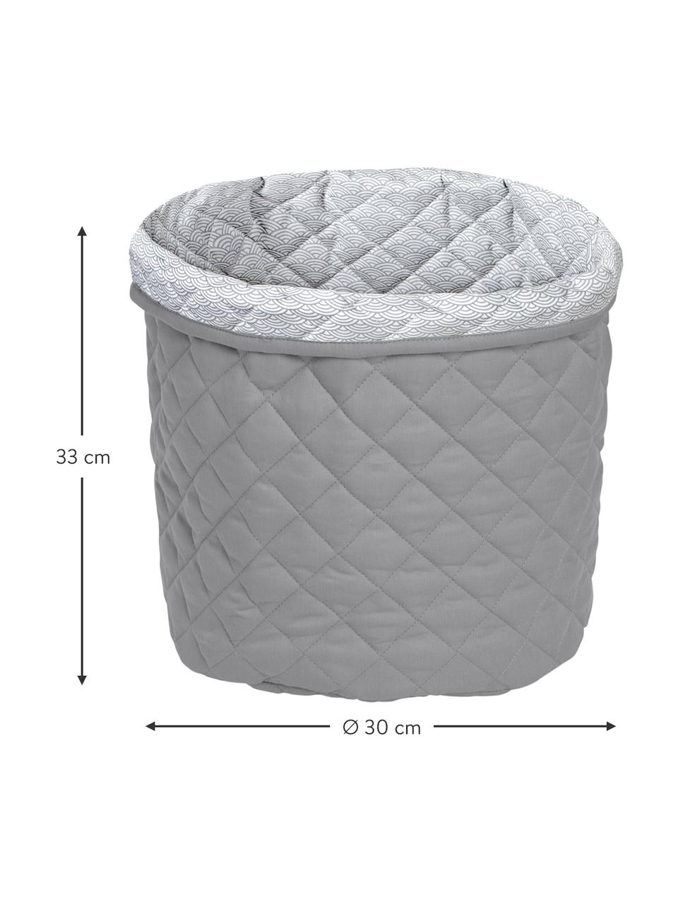 Cesta Wave, Tapizado: 100% algodón ecológico, c, Gris, Ø 30 x Al 33 cm