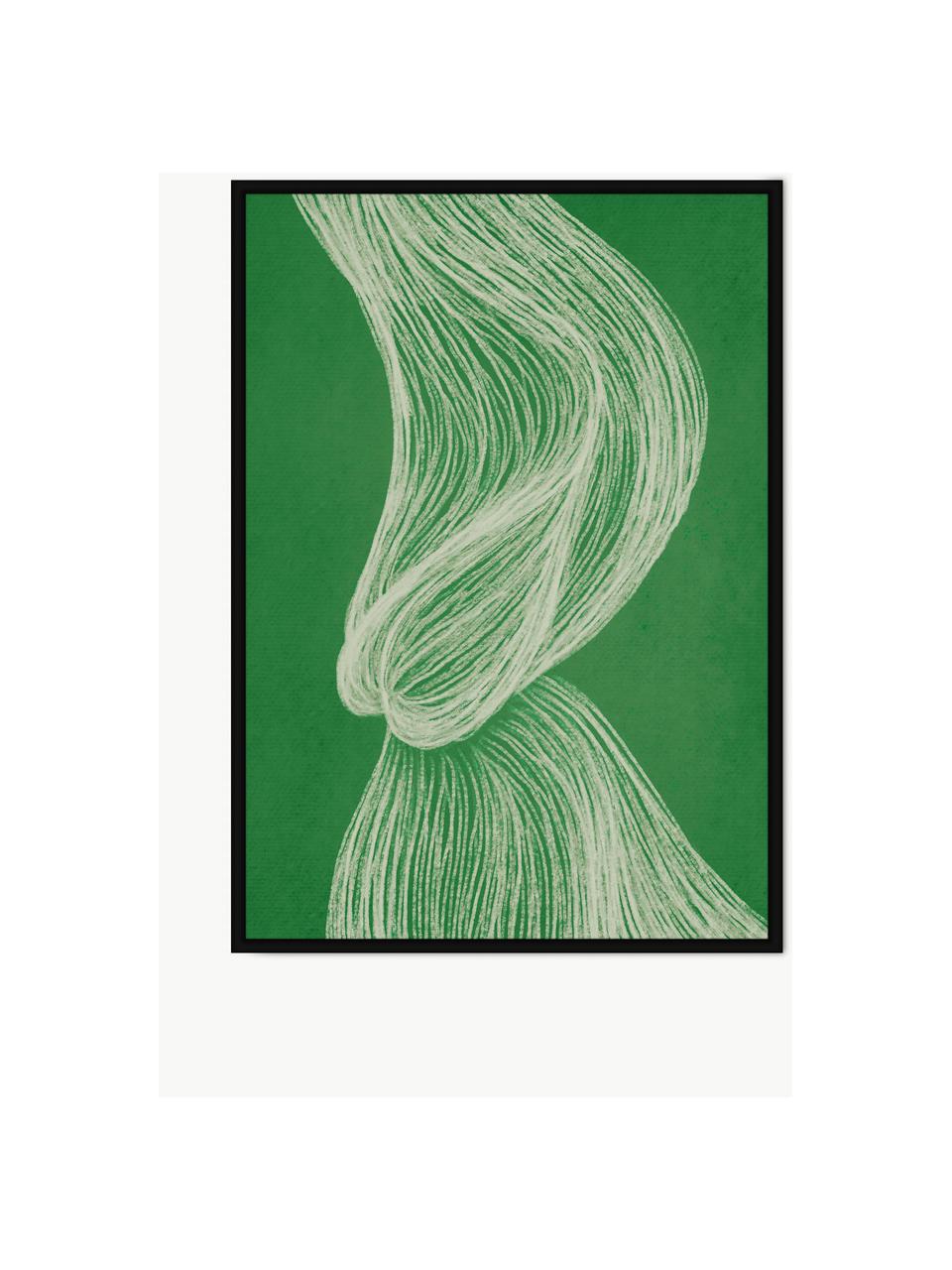 Impression numérique encadrée Green Formation, artisanale, Vert, blanc, larg. 73 x haut. 103 cm