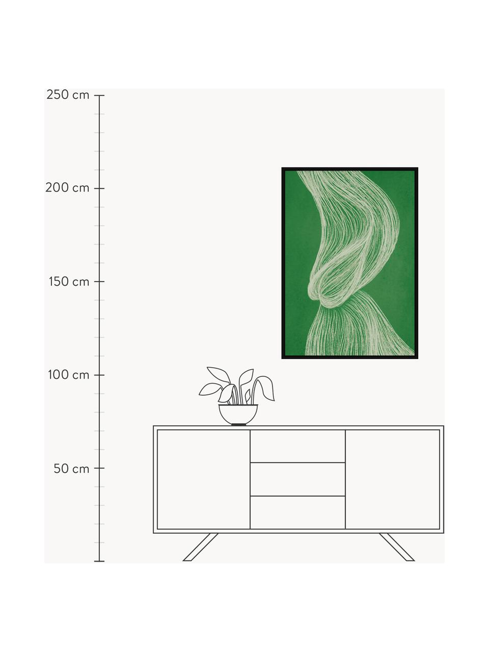 Impression numérique encadrée Green Formation, artisanale, Vert, blanc, larg. 73 x haut. 103 cm