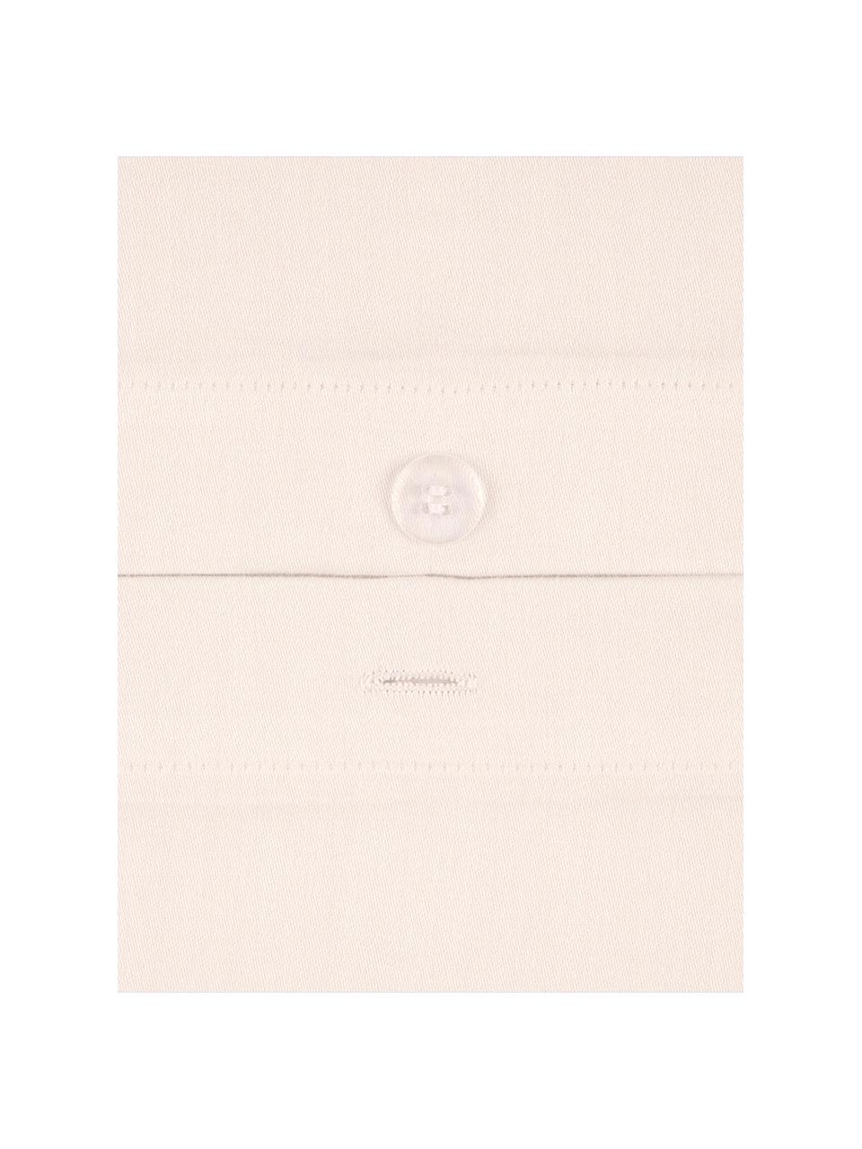 Růžové povlečení z bavlněného saténu Comfort, Krémově bílá, 240 x 220 cm + 2 polštáře 80 x 80 cm
