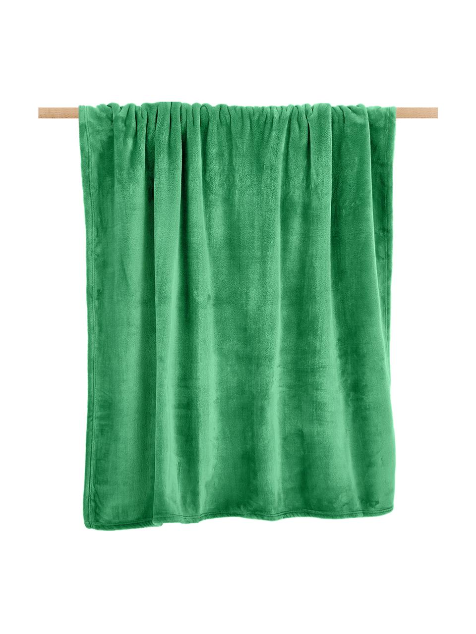 Coperta coccolosa color verde Doudou, 100% poliestere, Verde, Larg. 130 x Lung. 160 cm
