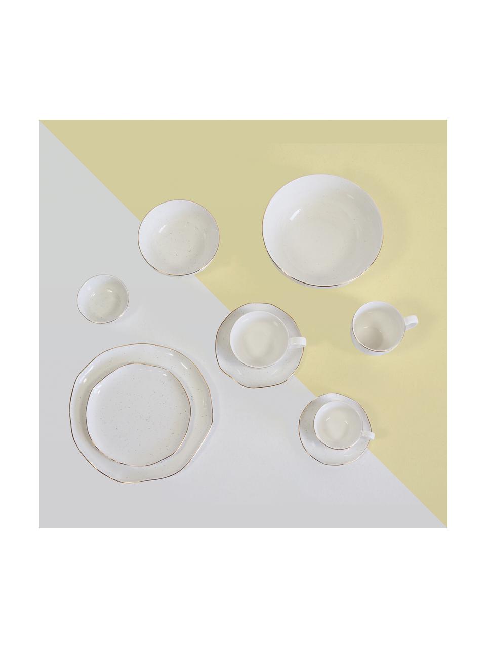 Cuencos artesanales Bol, 2 uds., Porcelana, Blanco crema, Ø 12 x Al 6 cm