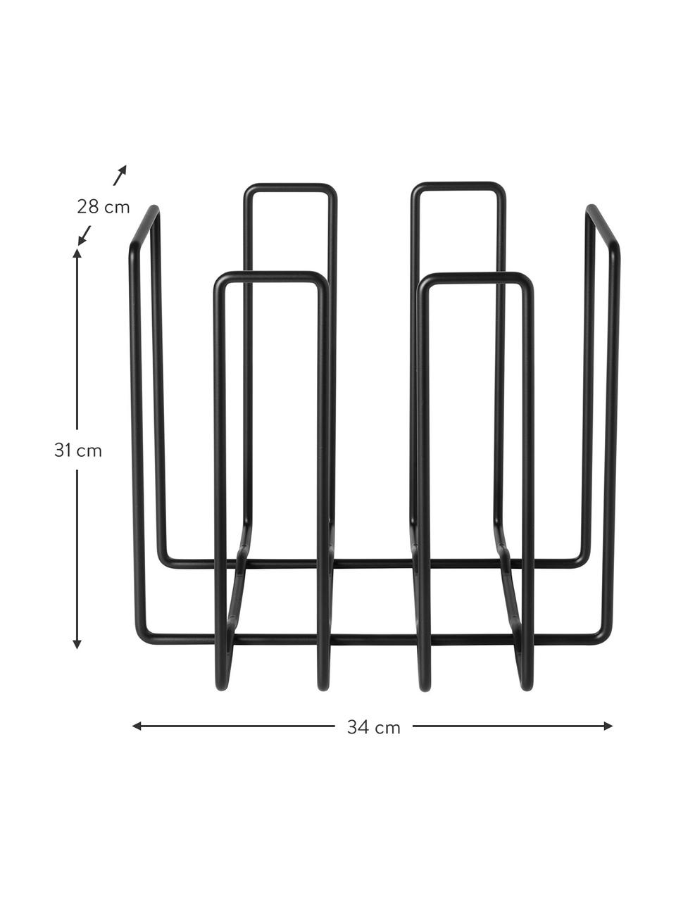 Portariviste Wires, Metallo, Nero, Larg. 34 x Alt. 31 cm