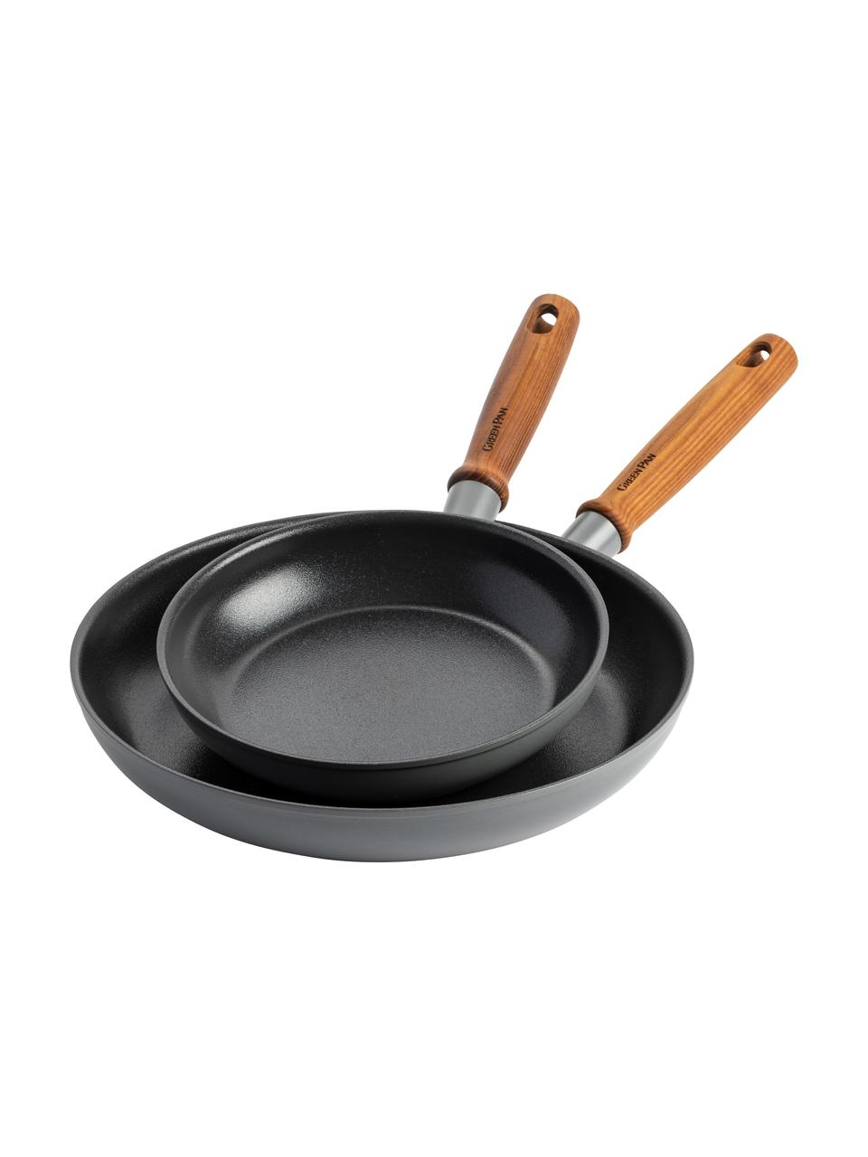 Sartenes antiadherente Mayflower, 2 uds., Gris oscuro, Ø 20 cm, Ø 28 cm