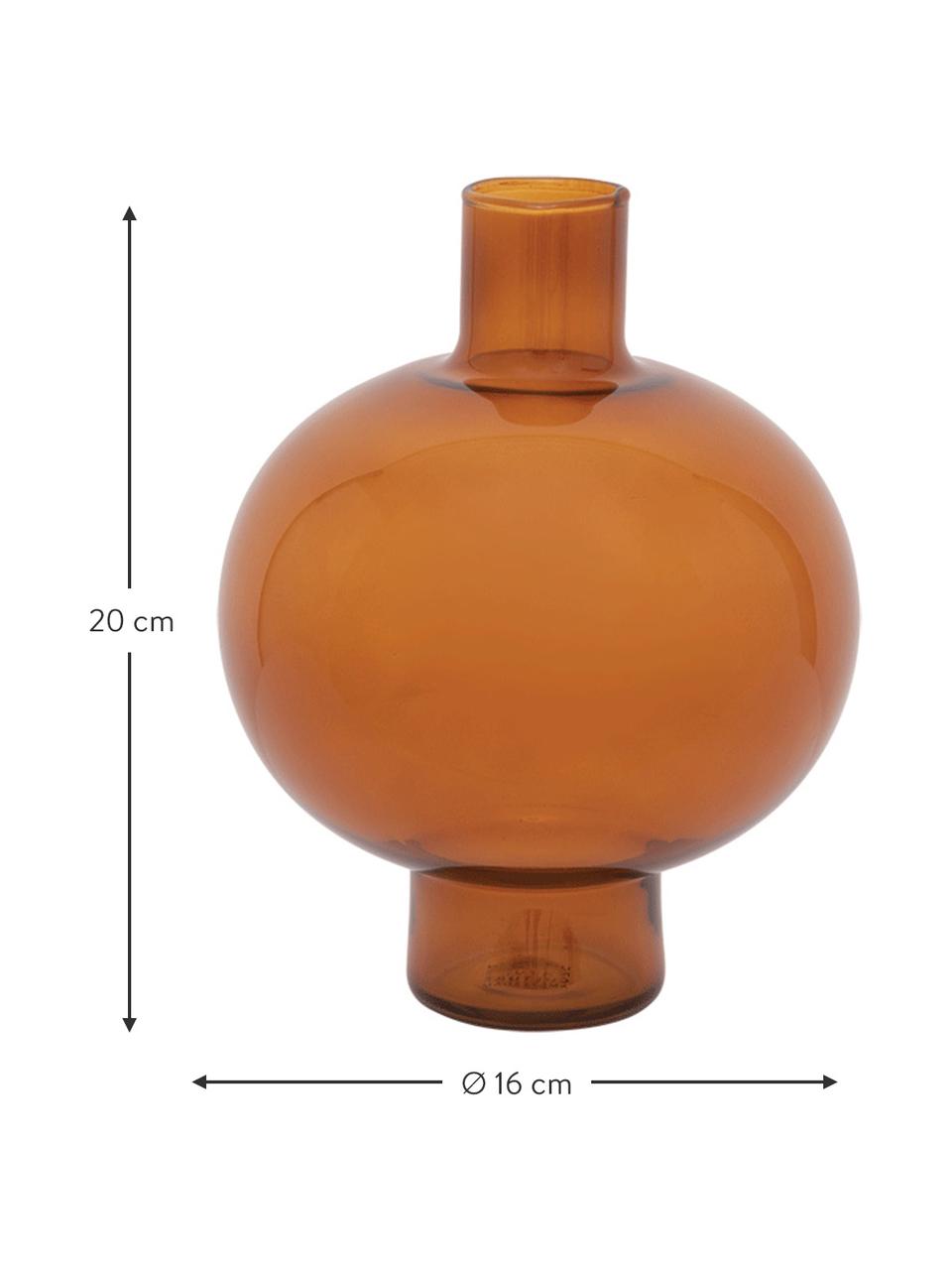 Vase en verre recyclé brun Intuitive, Verre recyclé, Brun, transparent, Ø 16 x haut. 20 cm
