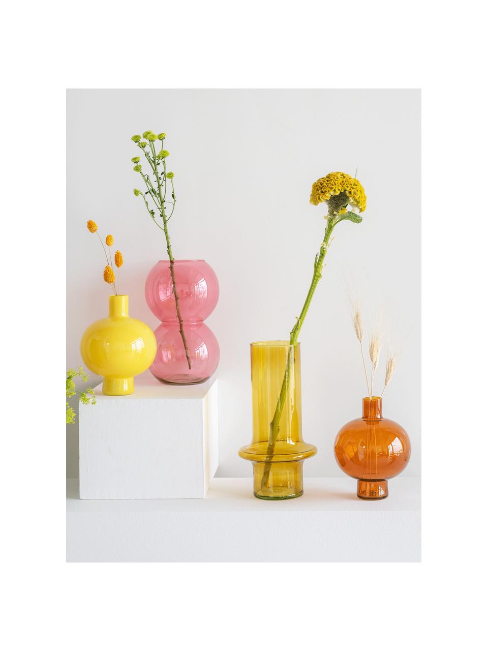 Váza z recyklovaného skla Intuitive, Recyklované sklo, Hnedá, priehľadná, Ø 16 x V 20 cm
