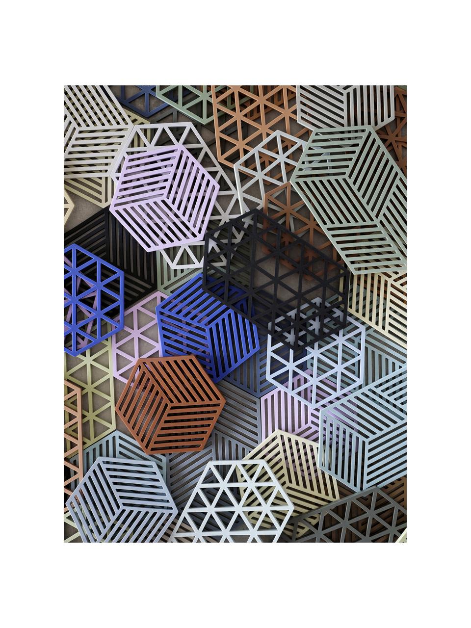 Podkładka z silikonu Hexagon, Silikon, Niebieski, S 14 x D 16 cm