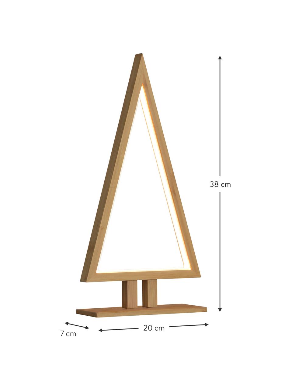 Dekoracja świetlna LED z wtyczką Pine, Drewno bambusowe, S 20 x W 38 cm