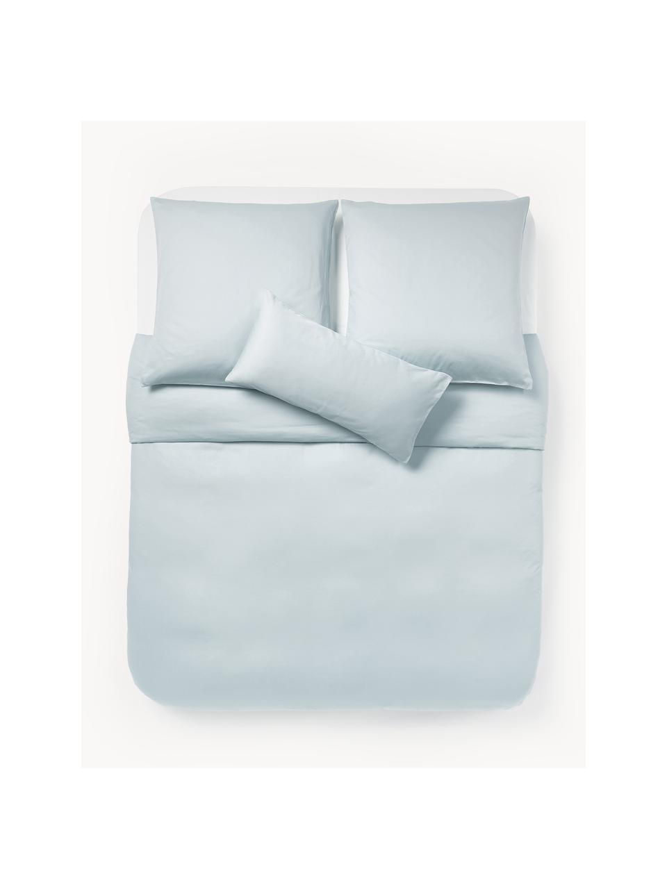 Housse de couette en satin de coton Comfort, Bleu ciel, larg. 200 x long. 200 cm