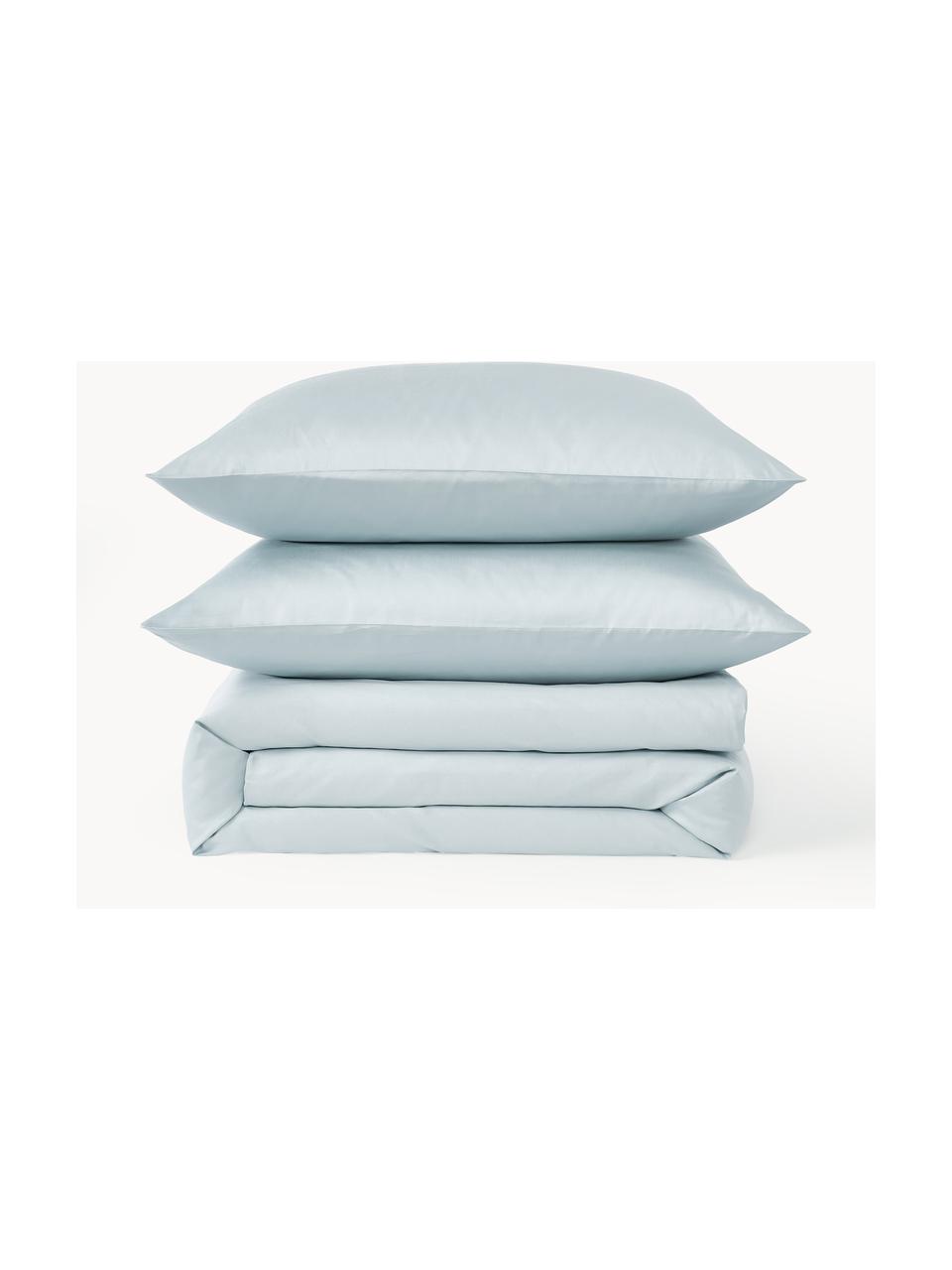 Baumwollsatin-Bettdeckenbezug Comfort, Webart: Satin Fadendichte 300 TC,, Hellblau, B 200 x L 200 cm