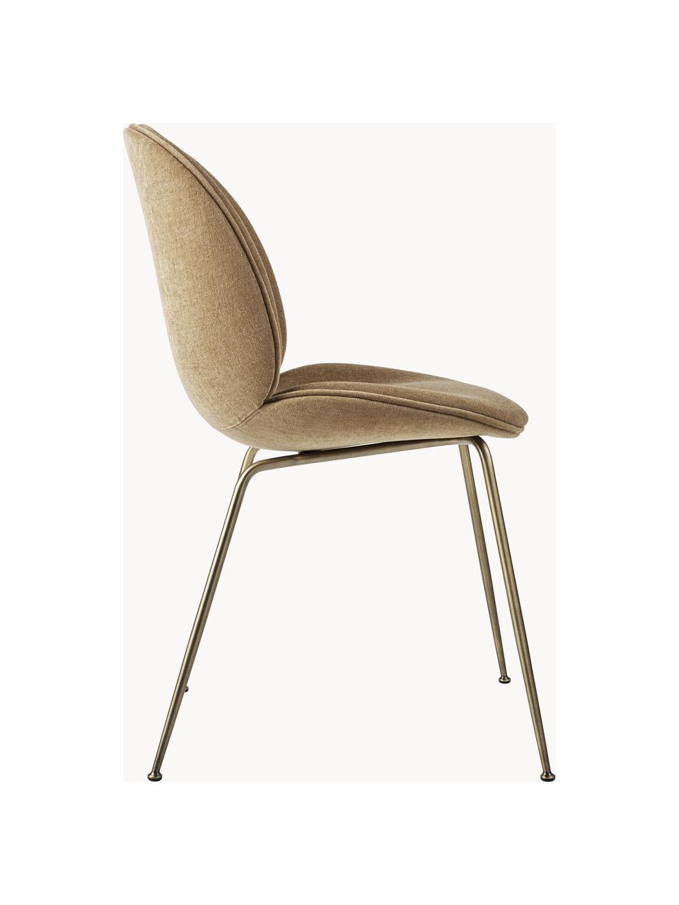 Čalouněná židle Beetle, Béžová, zlatá matná, Š 56 cm, H 58 cm