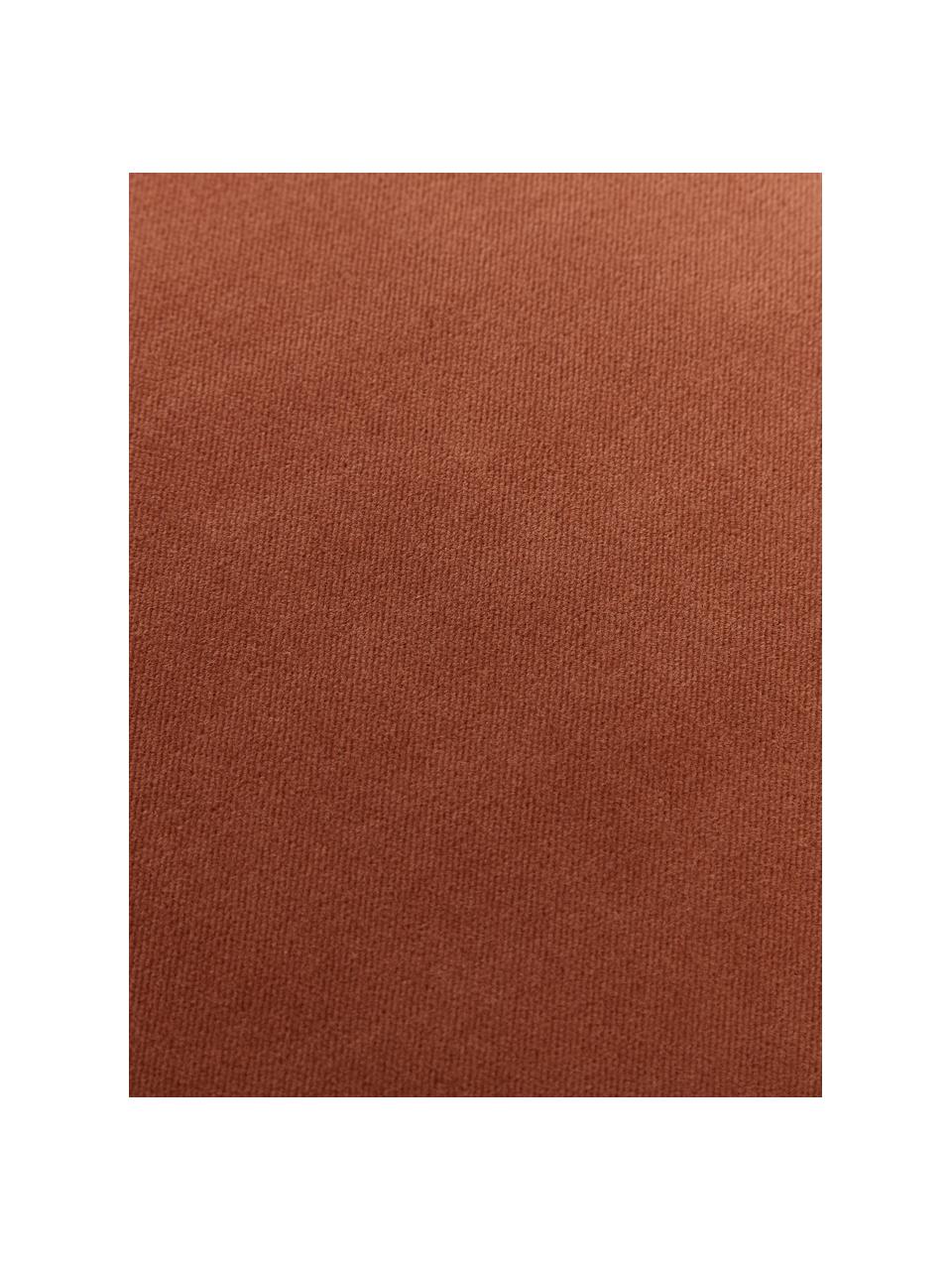 Einfarbige Samt-Kissenhülle Dana in Rostrot, 100% Baumwollsamt, Rostrot, B 50 x L 50 cm