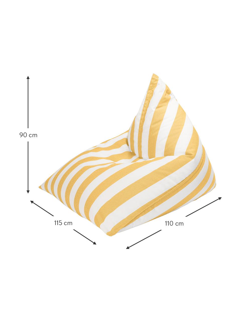 Puf saco para exterior Calypso, Tapizado: 100% polipropileno, resis, Amarillo, blanco, An 115 x Al 90 cm