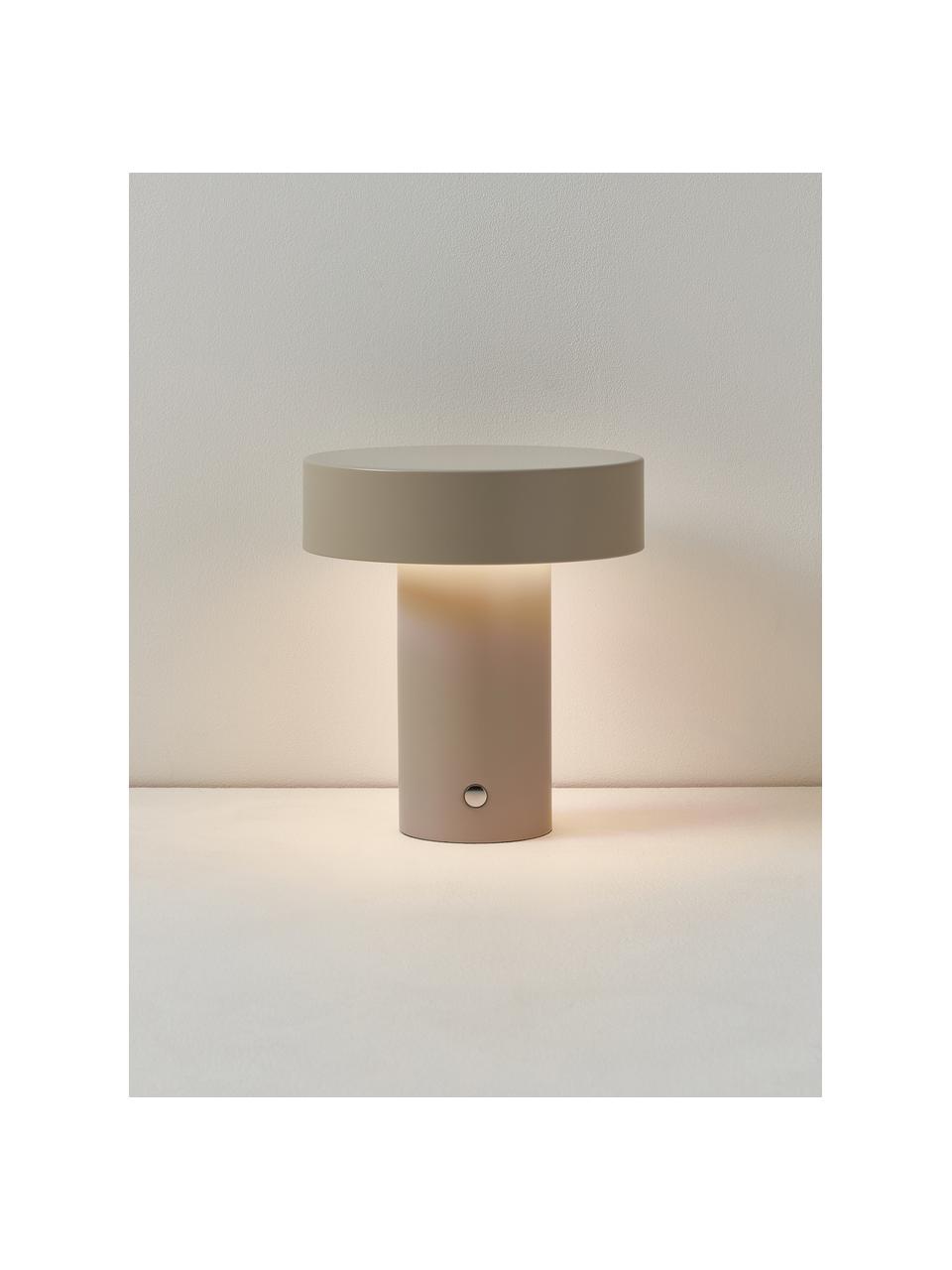 Lampada da tavolo piccola portatile a LED con luce regolabile Kamal, Metallo, Beige, Ø 27 x Alt. 30 cm