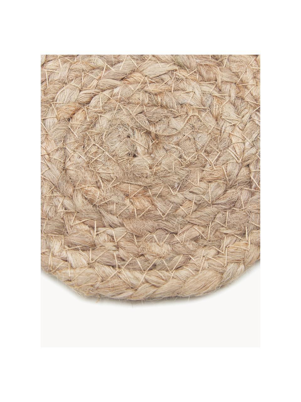 Jute onderzetters Ural, 4 stuks, Jute, Beige, Ø 10 cm