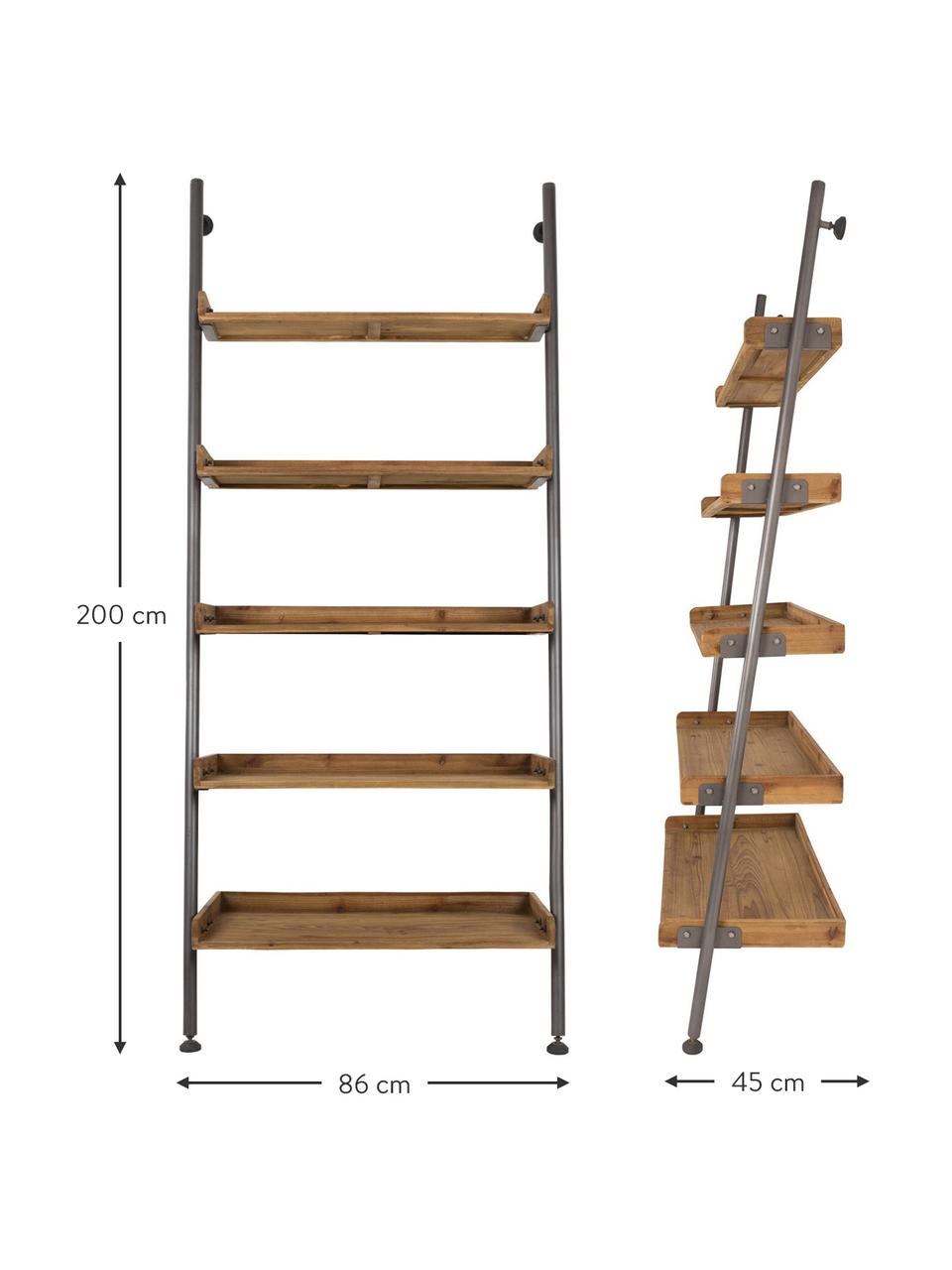 Étagère murale/échelle vintage Wally, Brun