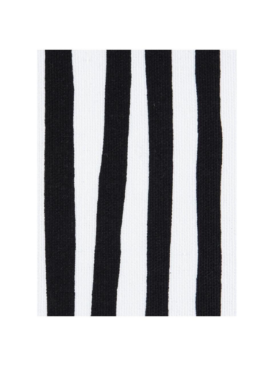 Kussenhoes Corey met strepen in zwart/wit, 100% katoen, Zwart, wit, B 40 x L 40 cm