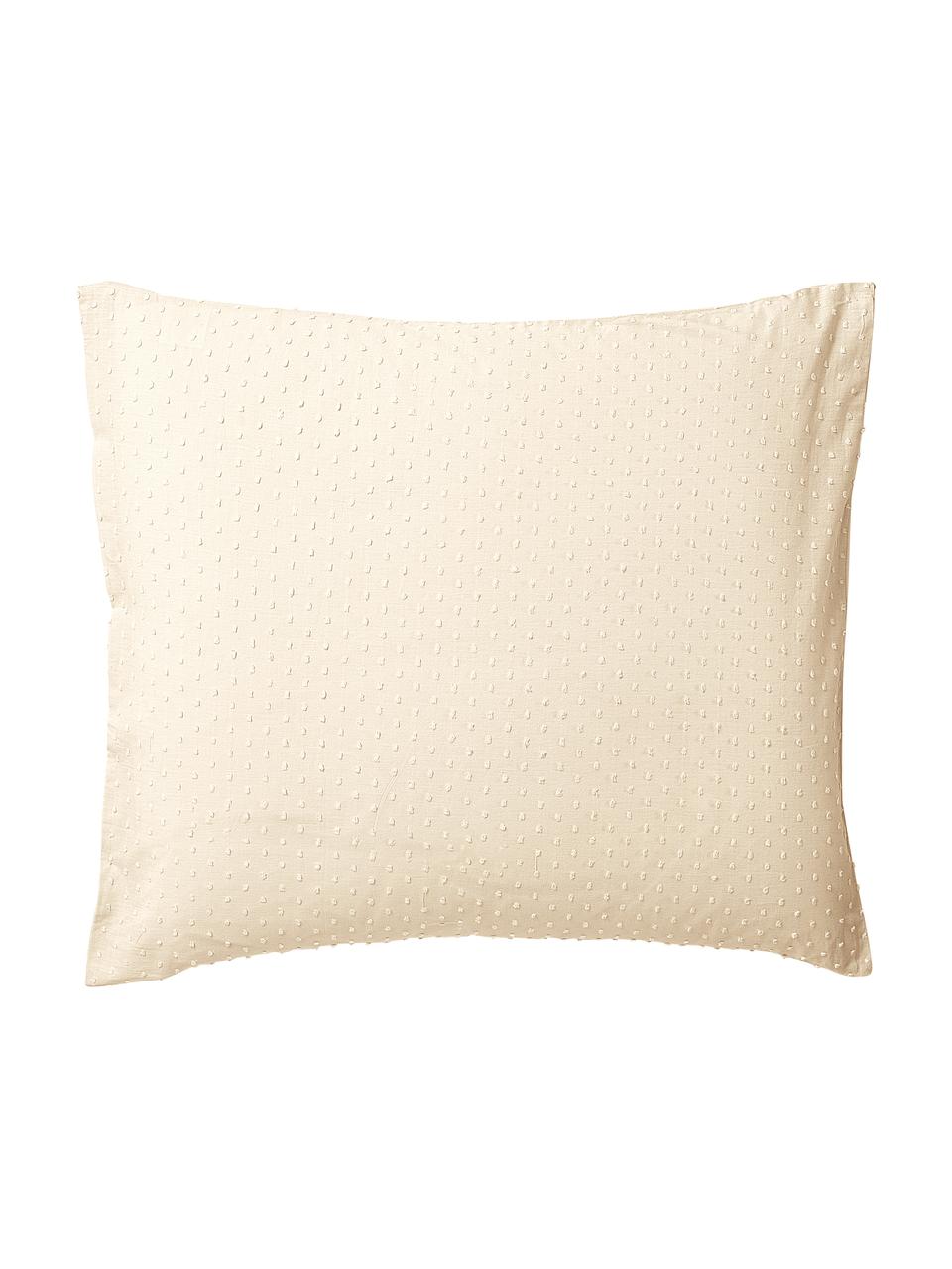Plumetti kussenhoezen Aloide in geel, 2 stuks, Weeftechniek: plumetti Draadtelling 160, Geel, beige, B 60 x L 70 cm