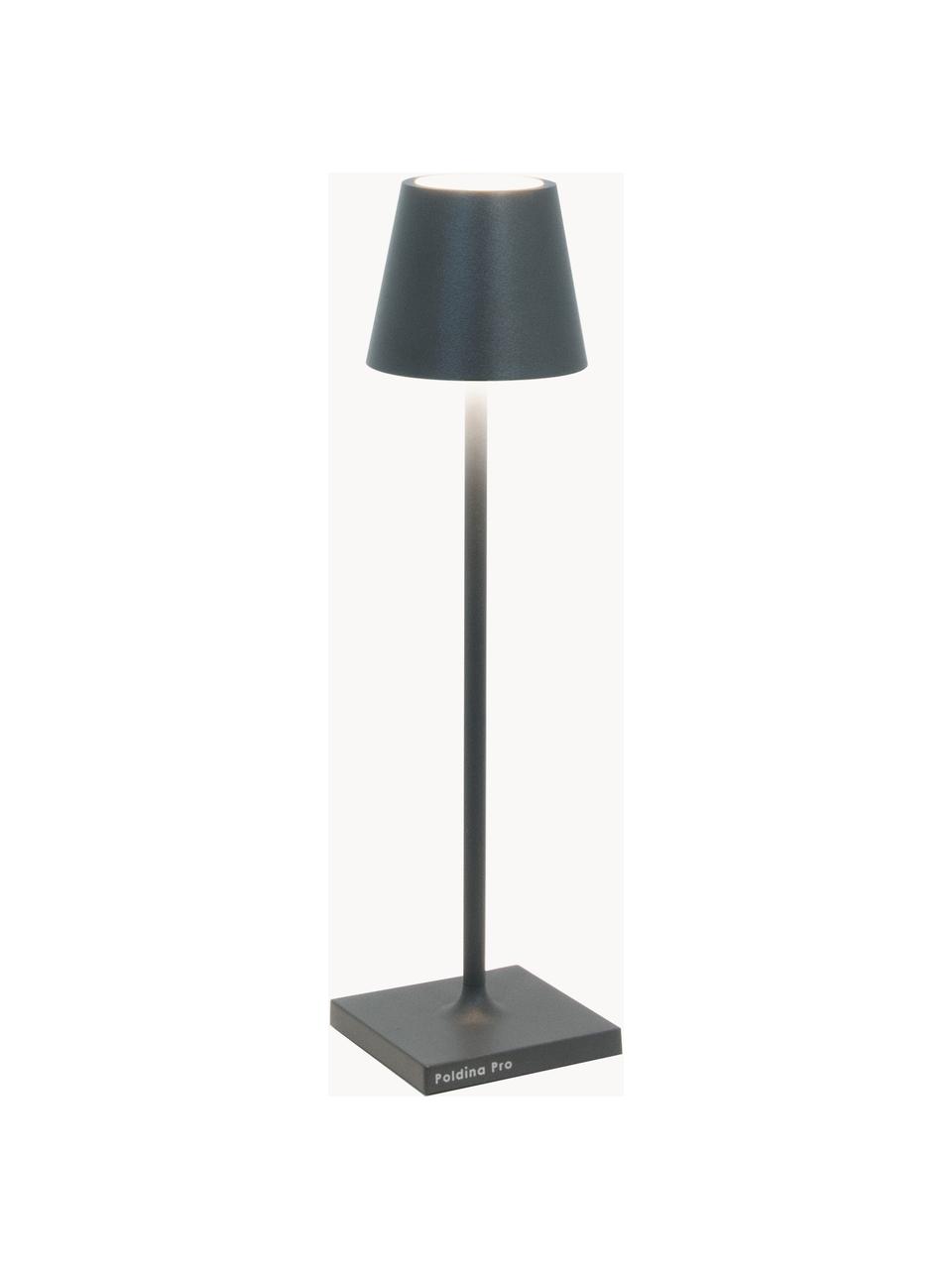 Lampe à poser LED mobile Poldina, intensité lumineuse variable, Anthracite, mat, Ø 7 x haut. 27 cm