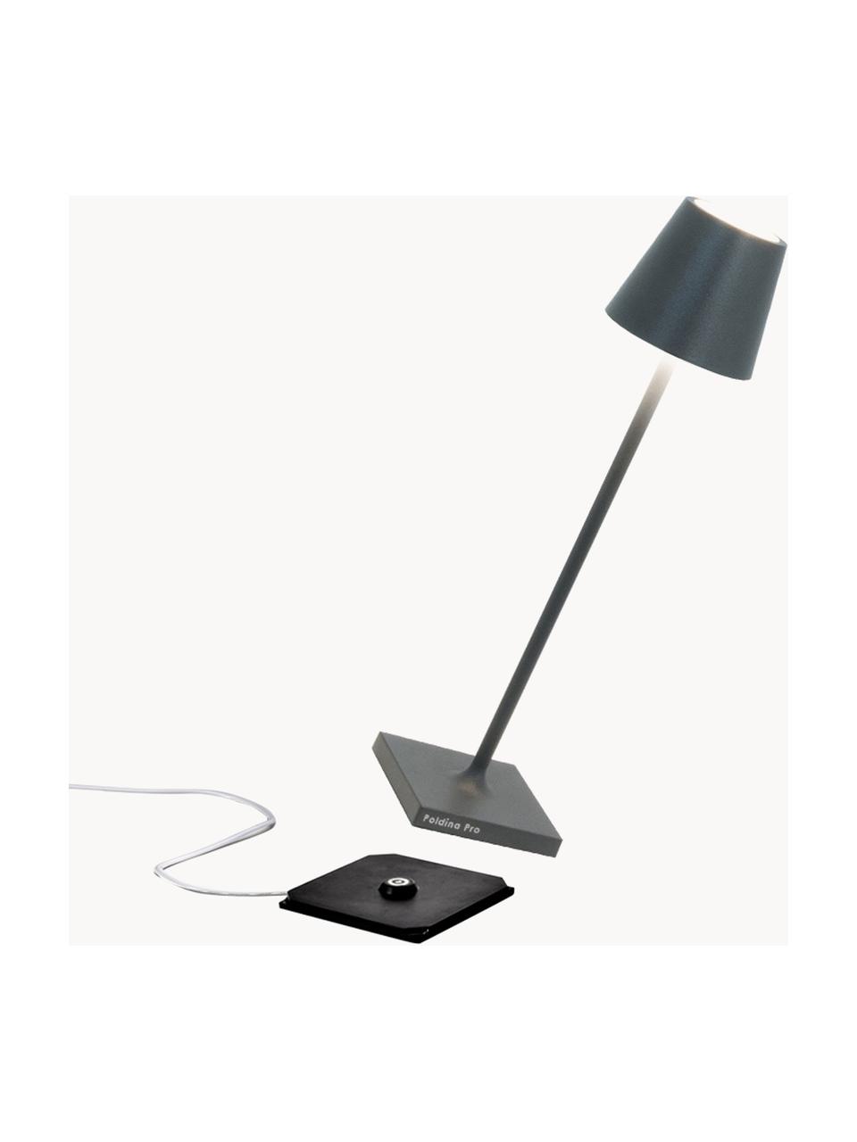 Lampe à poser LED mobile Poldina, intensité lumineuse variable, Anthracite, mat, Ø 7 x haut. 27 cm