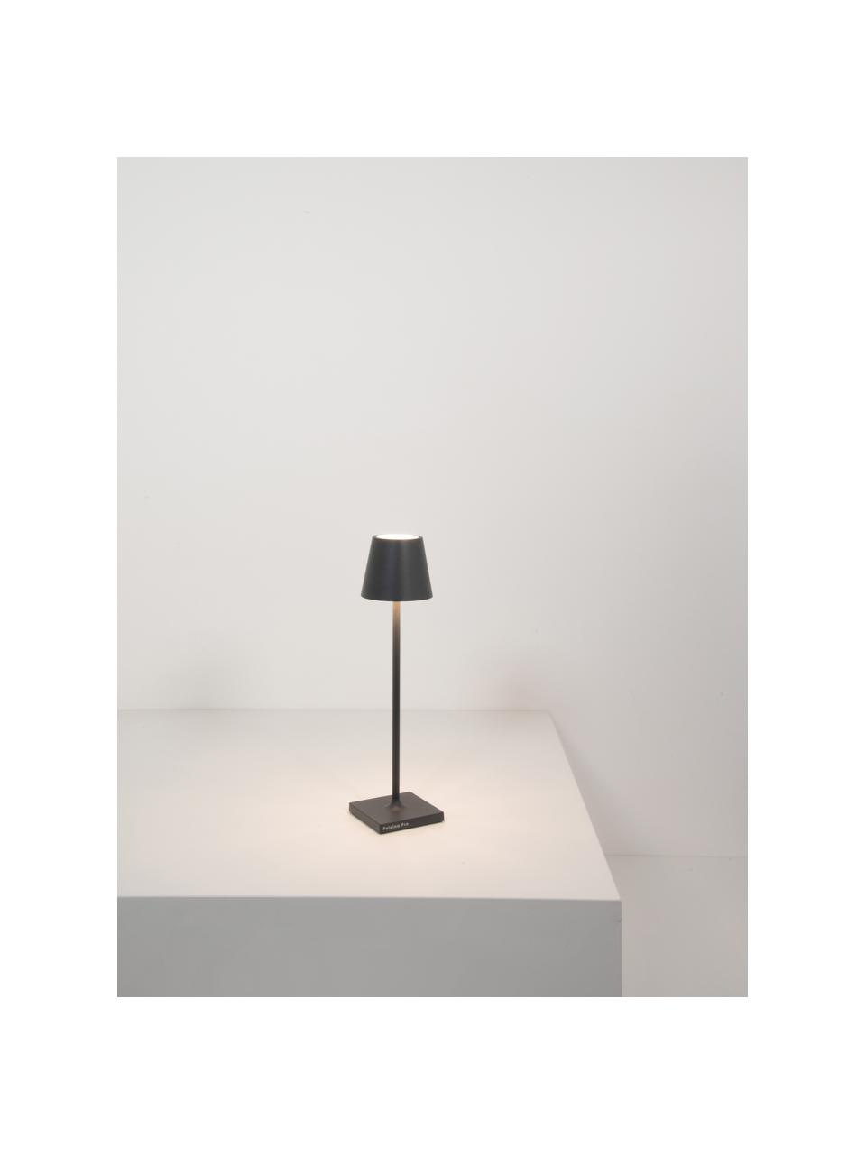 Lampa stołowa LED z funkcją przyciemniania Poldina, Antracytowy, matowy, Ø 7 x W 27 cm