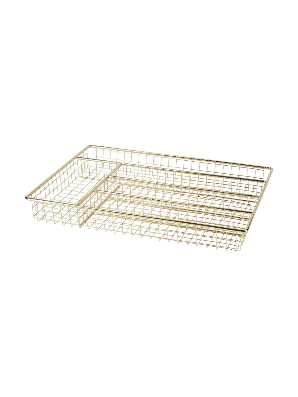 Organizer na sztućce Amo, Metal powlekany, Odcienie mosiądzu, S 36 x G 26 cm