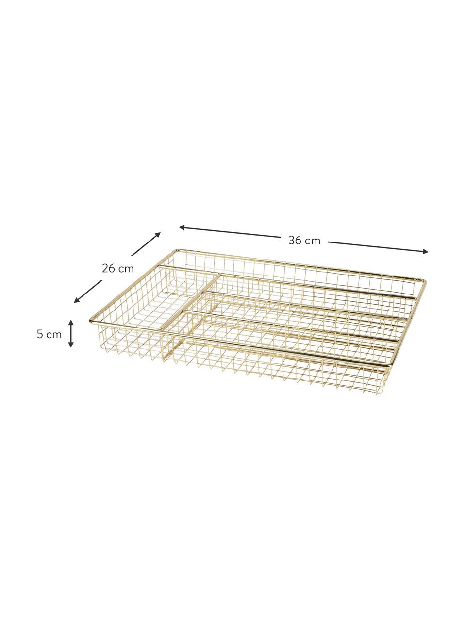 Besteck-Organizer Amo, Metall, beschichtet, Goldfarben, B 36 x T 26 cm