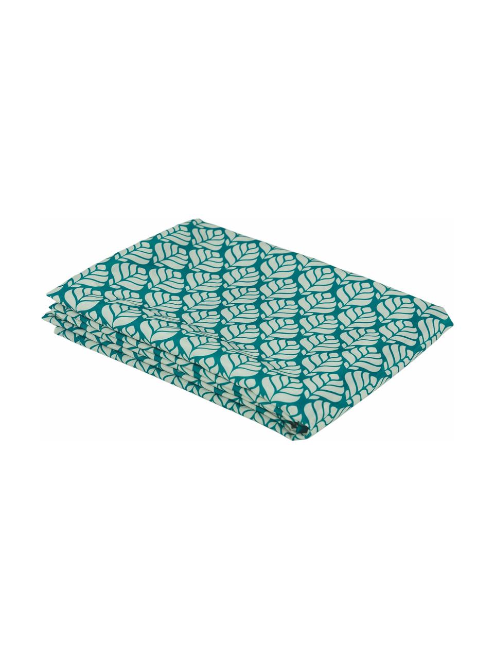 Ubrus Bali Leaf, 100 % polyester, Odstíny modré, Pro 4 - 6 osob ( Š 140 cm, D 180 cm)