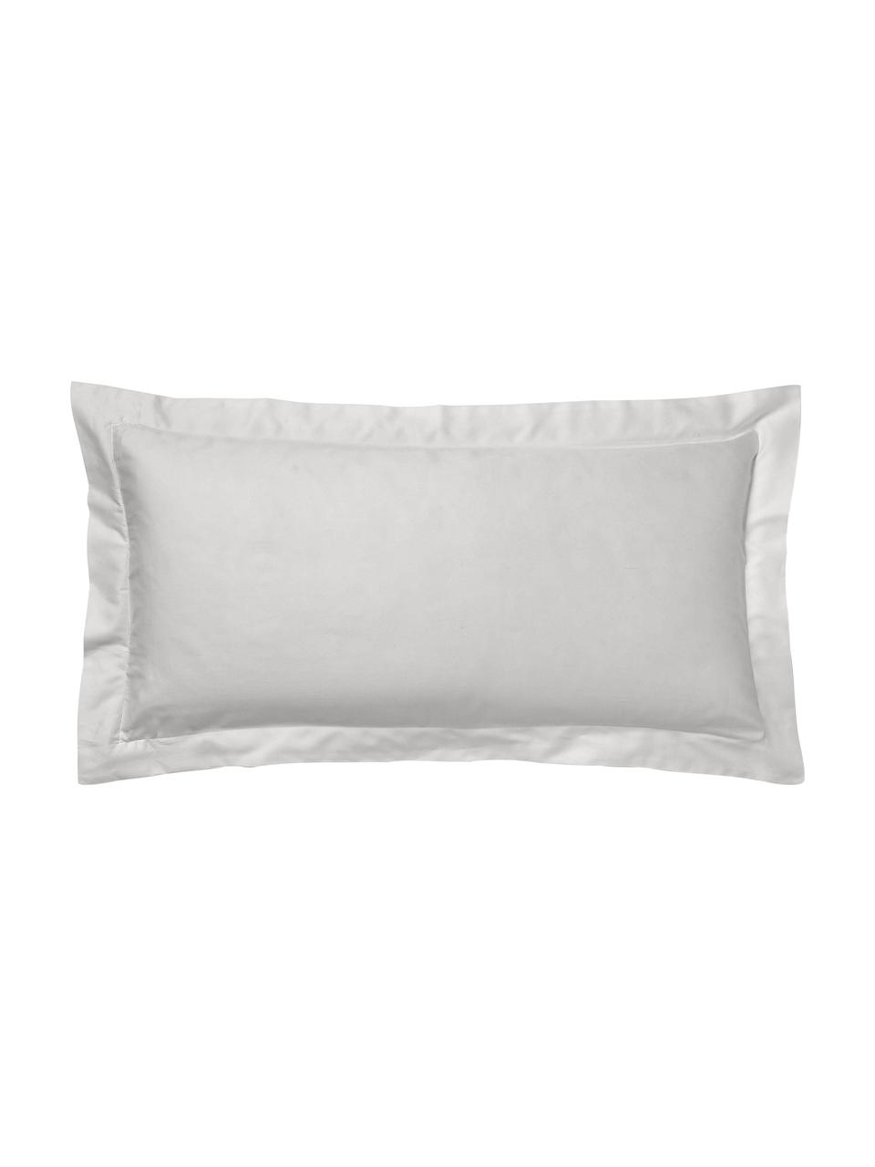 Poszewka na poduszkę z satyny bawełnianej Premium, Jasny szary, S 40 x D 80 cm