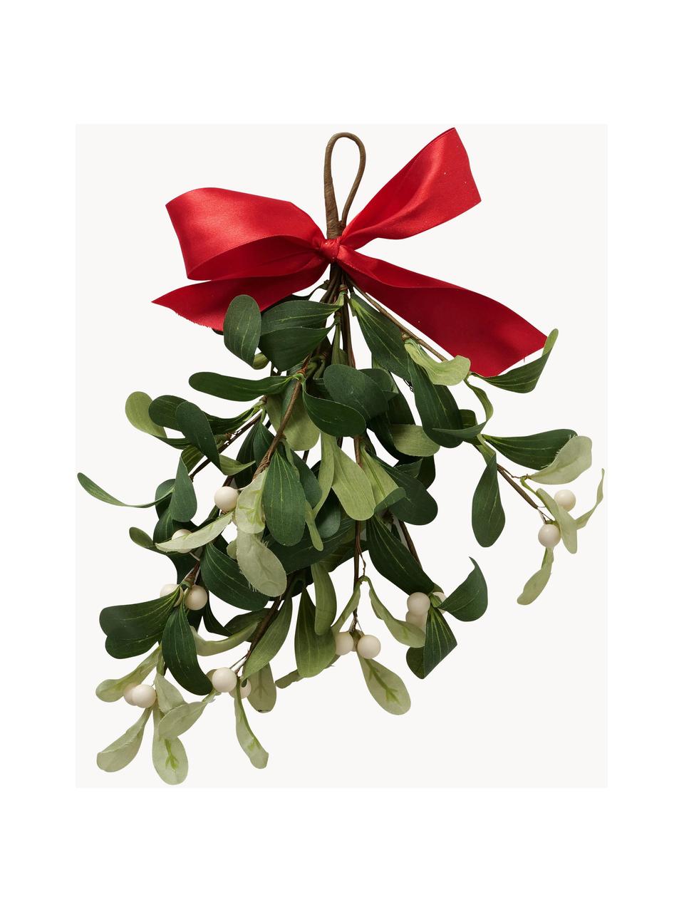 Decoratieve hanger Mistletoe, Polyethyleen, Groen, rood, wit, B 22 x H 28 cm