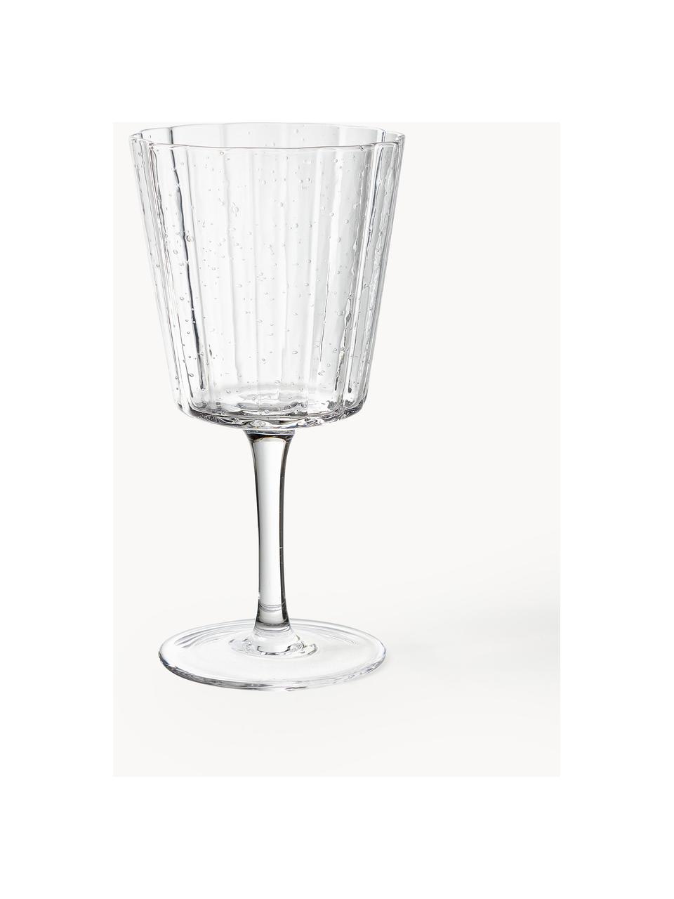 Mundgeblasene Weingläser Scallop Glasses mit Rillenstruktur, 4 Stück, Glas, mundgeblasen, Transparent, Ø 9 x H 17 cm, 250 ml