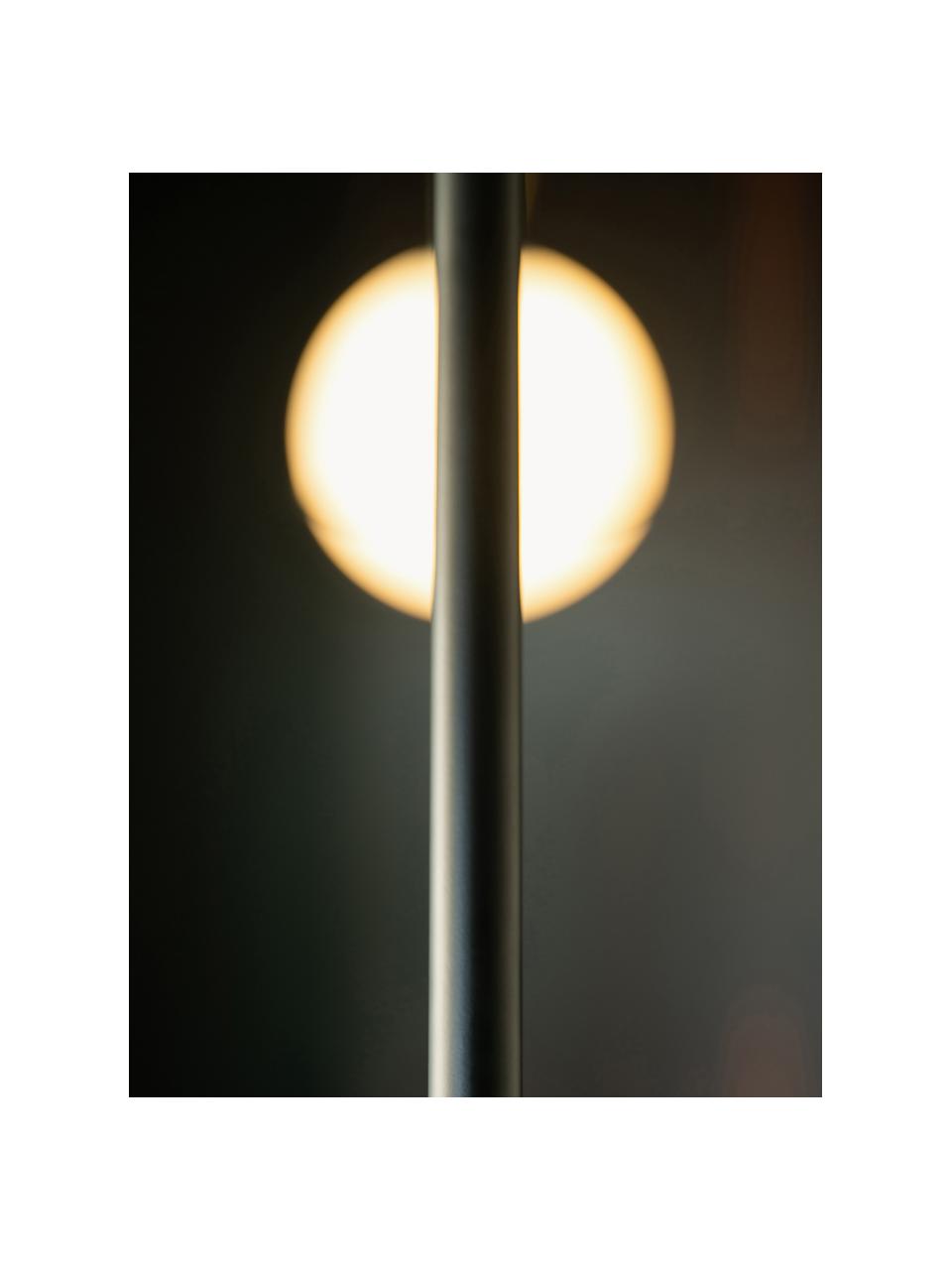 Grosse dimmbare LED-Bogenlampe Alicanto, handgefertigt, Lampenschirm: Glas, Schwarz, Goldfarben, H 230 cm