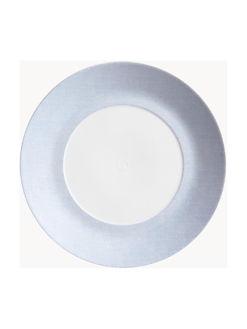 Ručne vyrobené plytké taniere z porcelánu Cosmopolitan, 2 ks, Porcelán, Biela, svetlomodrá, Ø 30 cm