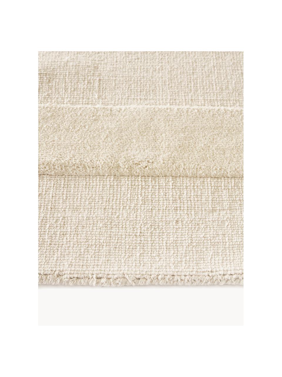 Tappeto in cotone tessuto a mano con motivo in rilievo Dania, 100% cotone, Bianco crema, Larg. 200 x Lung. 300 cm (taglia L)