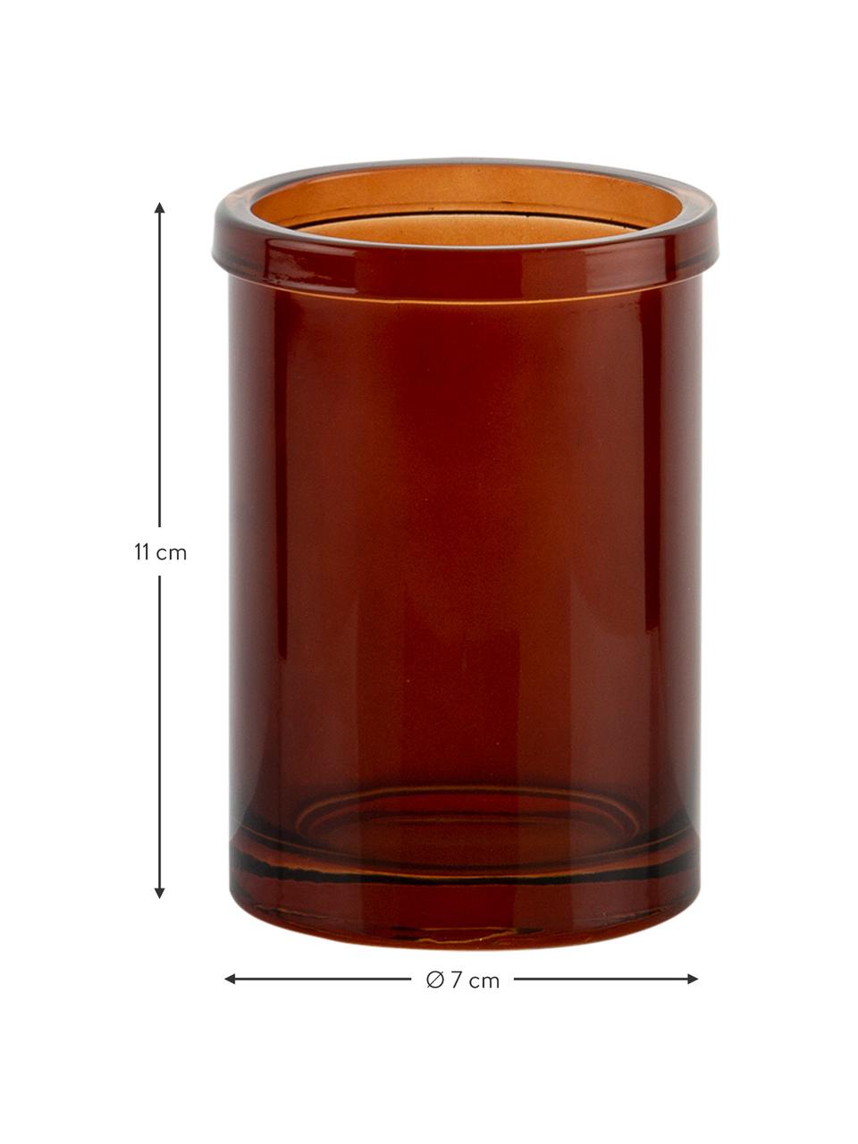 Vaso cepillo de dientes Dorsey, Vidrio, Marrón, Ø 7 x Al 11 cm