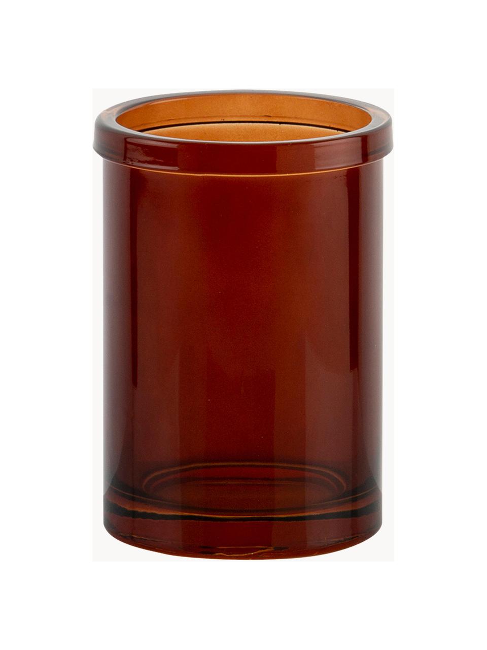 Vaso cepillo de dientes Dorsey, Vidrio, Marrón, Ø 7 x Al 11 cm