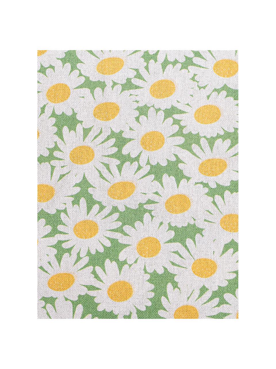 Housse de coussin 40x40 Margerite, Blanc, vert, jaune